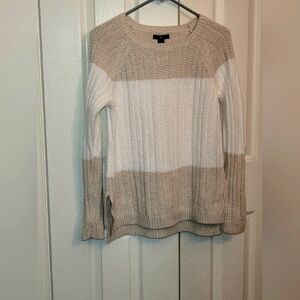 Gap Sweater Top Open Knit Crochet Beige Pullover Sz L